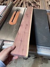2 boards, eastern red cedar, 7/8” x 4” x 28”, S4S.