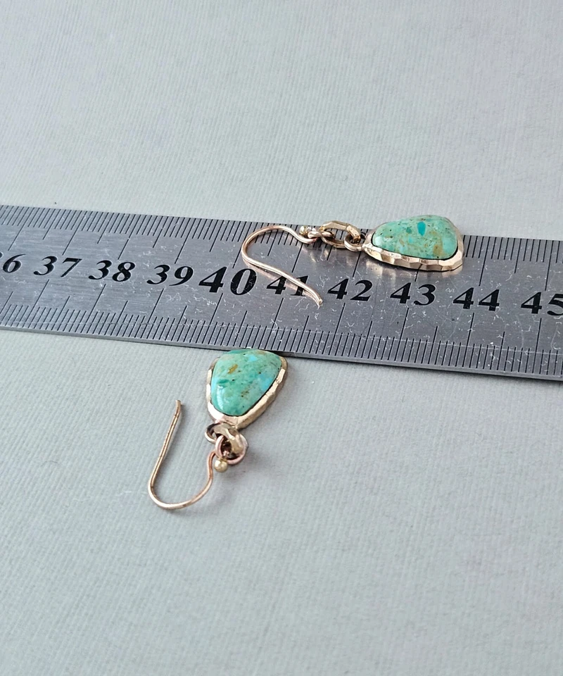 Pendientes colgantes Barse turquesa y bronce verde Foto 4 de 4