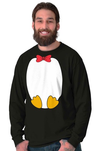 Cool Funny Penguin Animal Halloween Costume Long Sleeve Tshirt for Men or Women - Picture 4 of 8