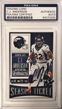 2015 Contenders CJ Anderson Los Angeles Rams Signed Auto Card PSA/DNA Slabbed