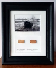 RMS Olympic and Mauretania Wood Display, Titanic and Lusitania Sisters!