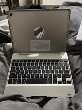 Silver Metal Bluetooth Keyboard Folio Case for Apple iPad