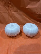 2 White Foam Pumpkins Crafting Fall Decor