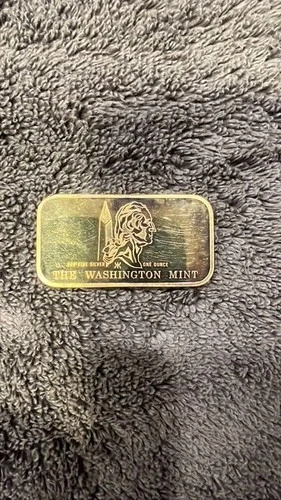 1 oz Vintage Silver Bar Toned, St. Gaudens Design, The Washington Mint