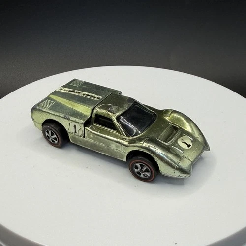Vintage Hot Wheels Redline Ford J Car Lime US Base - Good Condition, Some Fade