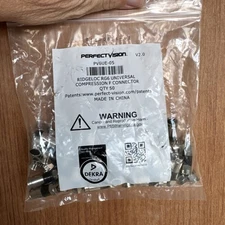 Perfect Vision PV6UE-05 Ridgeloc Compression Connectors RG6 Coax Cable Bag of 50