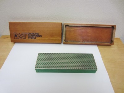 DMT Diamond 6'' Whetstone Extra Fine Green Sharpening System Wood Box Case USA