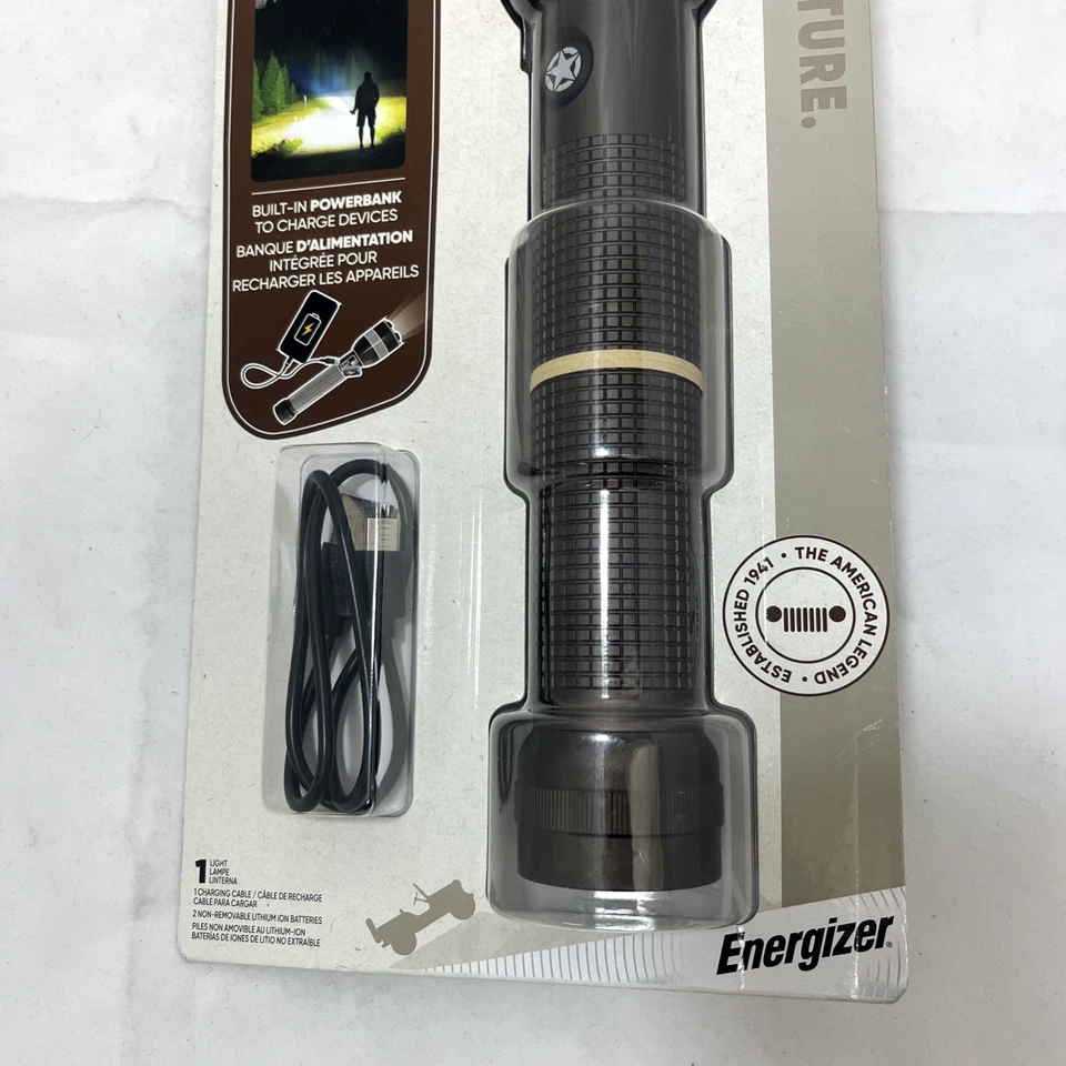 Linterna LED recargable metálica de alto lumen Jeep, 10.000 lúmenes. Foto 3 de 4