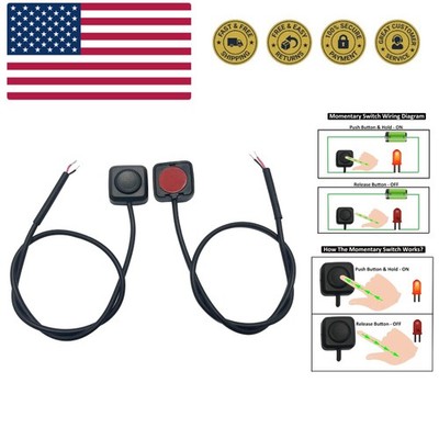 12V 24V Mini Momentary Push Button ON-Off Switch [2-Pack], Easy to Install Su...