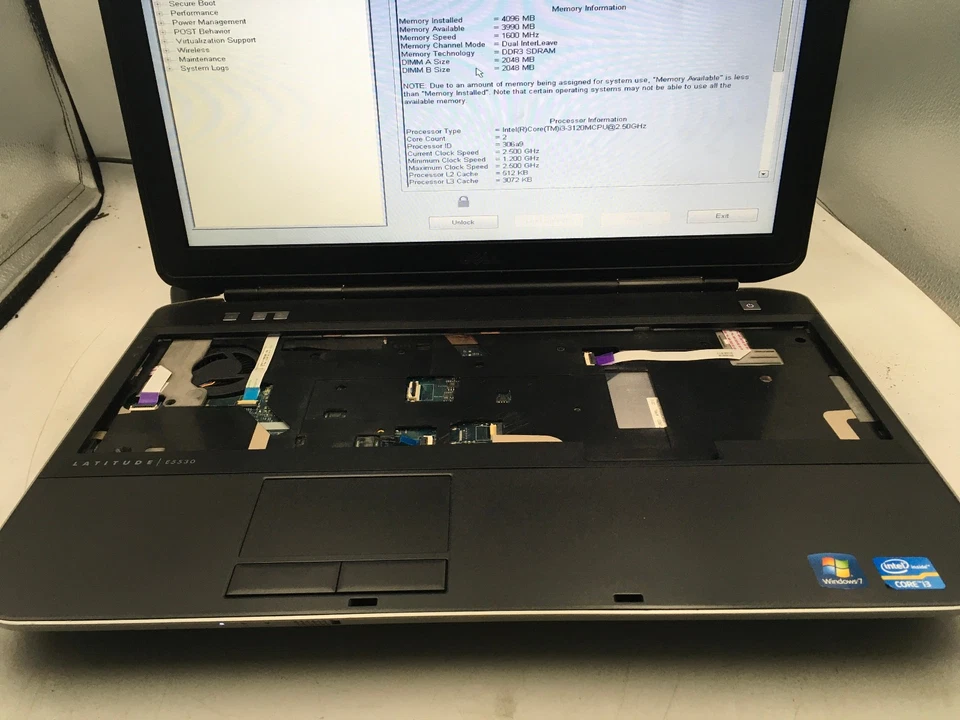 DELL LATITUDE E5530 - BOTAS A BIOS/BLOQUEADAS - INTEL I3 3120M - 4GB RAM - LEER -BB Foto 3 de 4