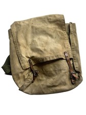VTG 50s US Forest Service FSS Backpack Canvas Leather Straps Shield Logo Stencil