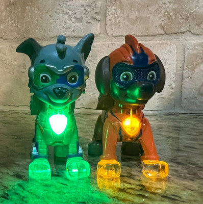 Paw Patrol Mighty Pups Rocky Zuma Light Up Figures