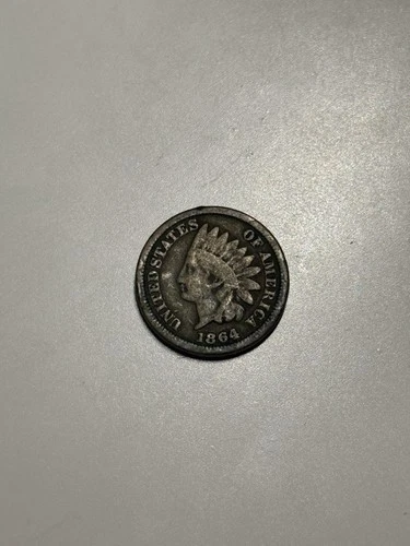 1864 Copper-Nickel Indian Head Cent Penny VG!