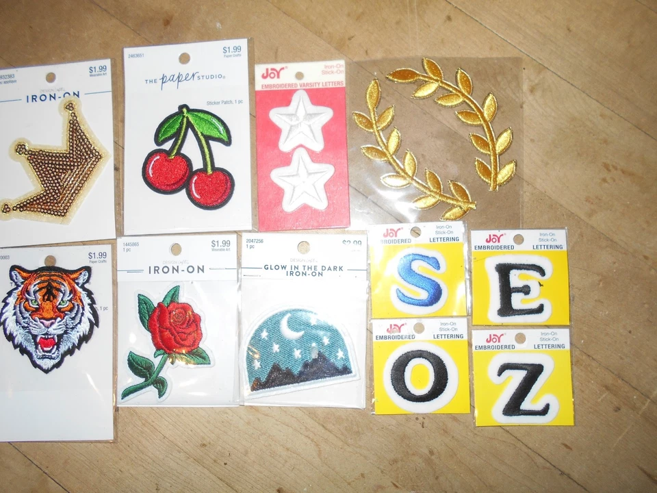 Lot of 11 pcs Embroidered Patches Sew-On and Iron-On Mixed Bundle - Image 2 of 3