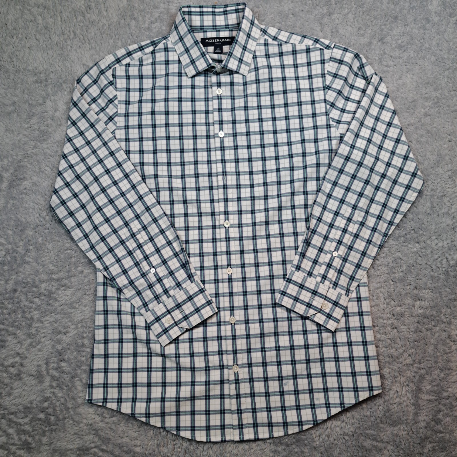 Mizzen+Main Shirt Mens Medium Leeward Long Sleeve Trim Fit Lightweight Stretch