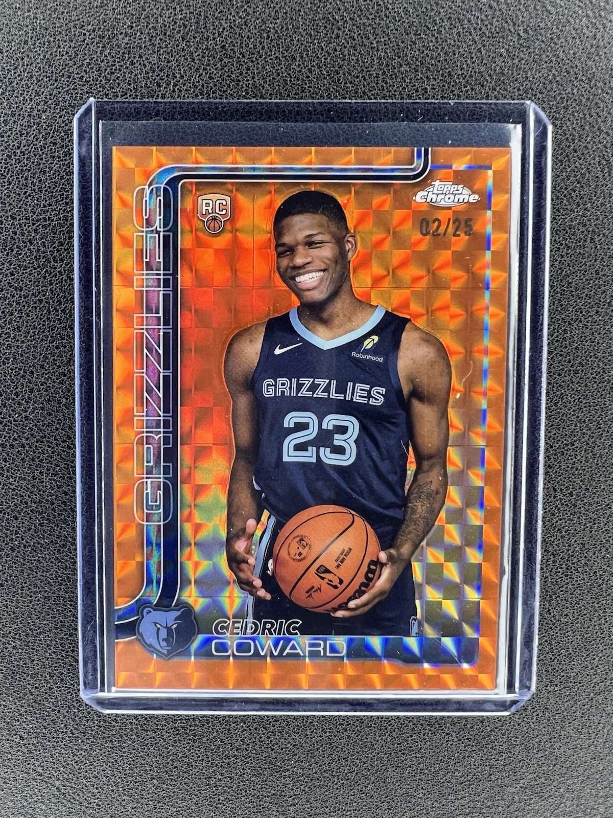2025-26 Topps Chrome Cedric Coward #261 RC Rookie Geometric Orange Refractor /25