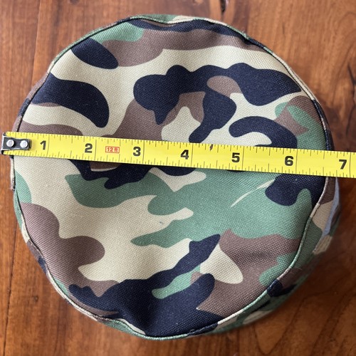 Upcycling Camo Fischerhut Herzen Band Perlen Blumenborte Boho Hippie - Bild 8 von 11