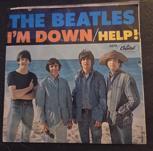 THE BEATLES 1965 HELP / I'M DOWN CAPITOL 5476 45 RPM W/ PICTURE SLEEVE