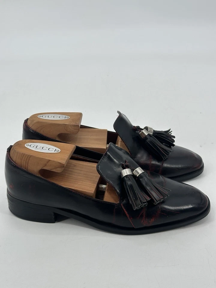 Mocasín Jeffrey Campbell Lawford marrón/rojo para mujer talla 6,5 borlas cuero Foto 4 de 4