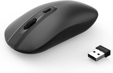 Wireless Computer Mouse, 2.4G Slim Cordless Mice Less Noise for Laptop Ergonomic