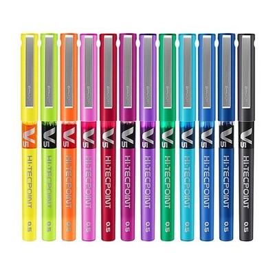 12x Pilot Hi-Tecpoint V5 - Tintenroller mit flüssiger Tinte 0,5 - alle Farben