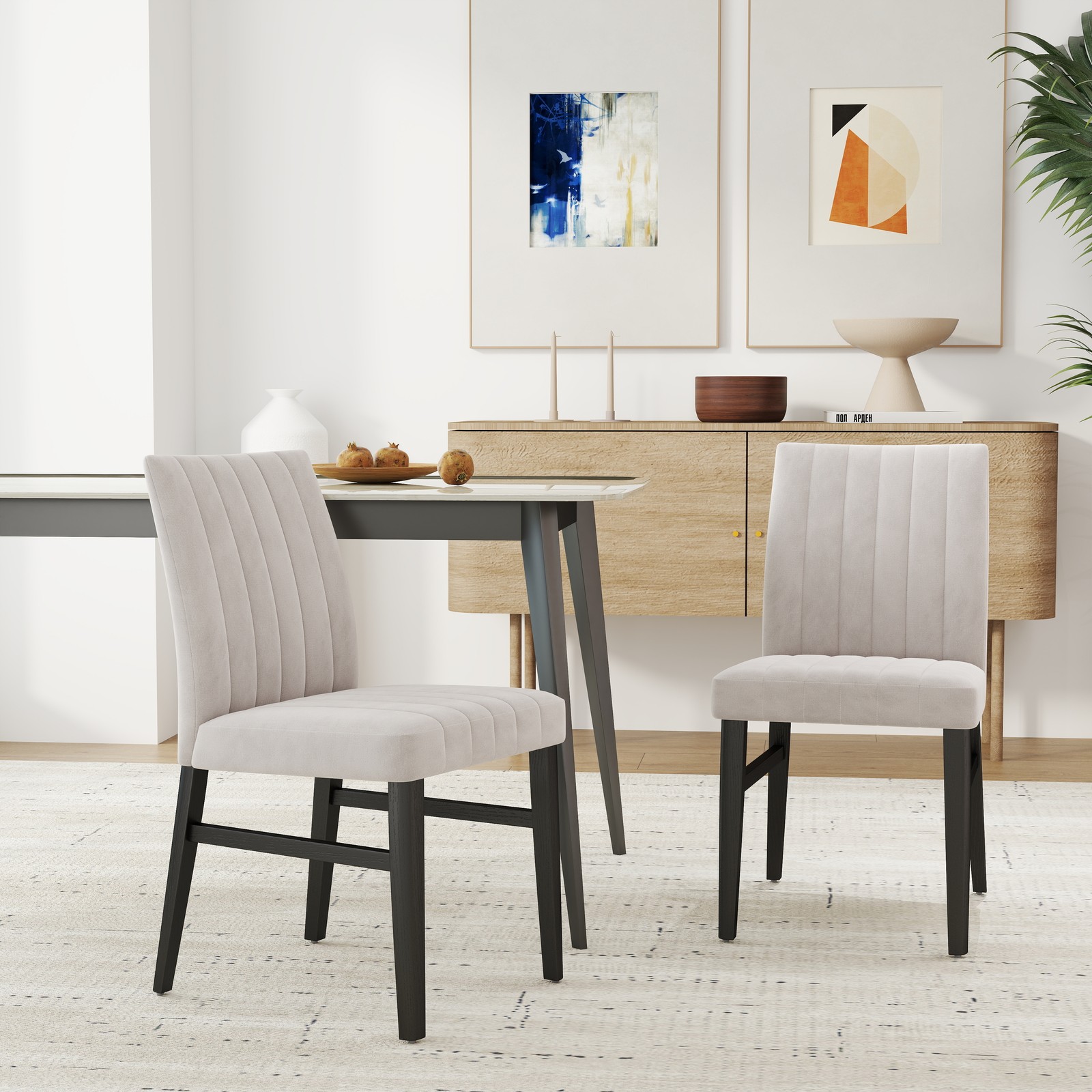 Roundhill Furniture Wendell Contemporary Upholstered Dining 