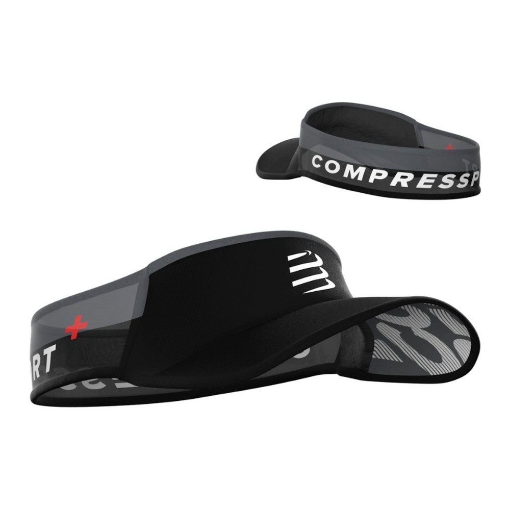 Compressport Triathlon Running UltraLight Flash Reflective Visor Cap Black