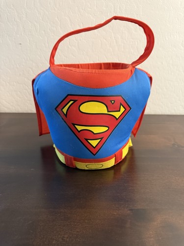 Superman Trick Or Treat Halloween Pail Treat Bucket with Cape