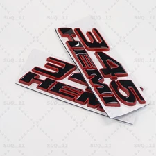 2X 345 HEMI 3D Emblem Color Blocking Black Red Outline For Fender Badges Sticker