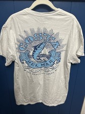 Costa Del Mar T-Shirt Men  s Medium fishing see what's out there, White And Blue