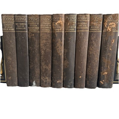 The Works of Washington Irving Lot Of 9 Antiques Rare 1830 s Life Of Irving,etc.