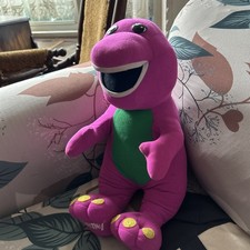 Vintage 1993 Talking Barney Plush Playskool Lyons Group Purple Dinosaur