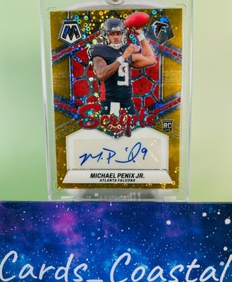 Michael Penix Jr. 2024 PANINI PRIZM MOSAIC Rookie Scripts AUTO GOLD /10 FALCONS