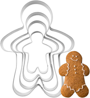 Lebkuchenmann Ausstechformen Set, 4 StüCk, Edelstahl Ausstecher | Verschiedene G