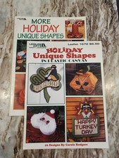 Lot Of 2 Leisure Arts Plastic Canvas Pattern Leaflets Holiday Unique Shapes  