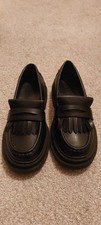 Black Chunky Loafers fringed Size uk 4 eu 36/37 Asos design 