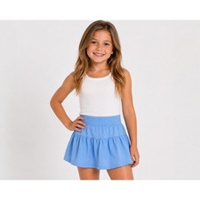 Jellybean Girls Blue Tiered Ruffle Skirt Elastic Waist Cotton Blend Size 6