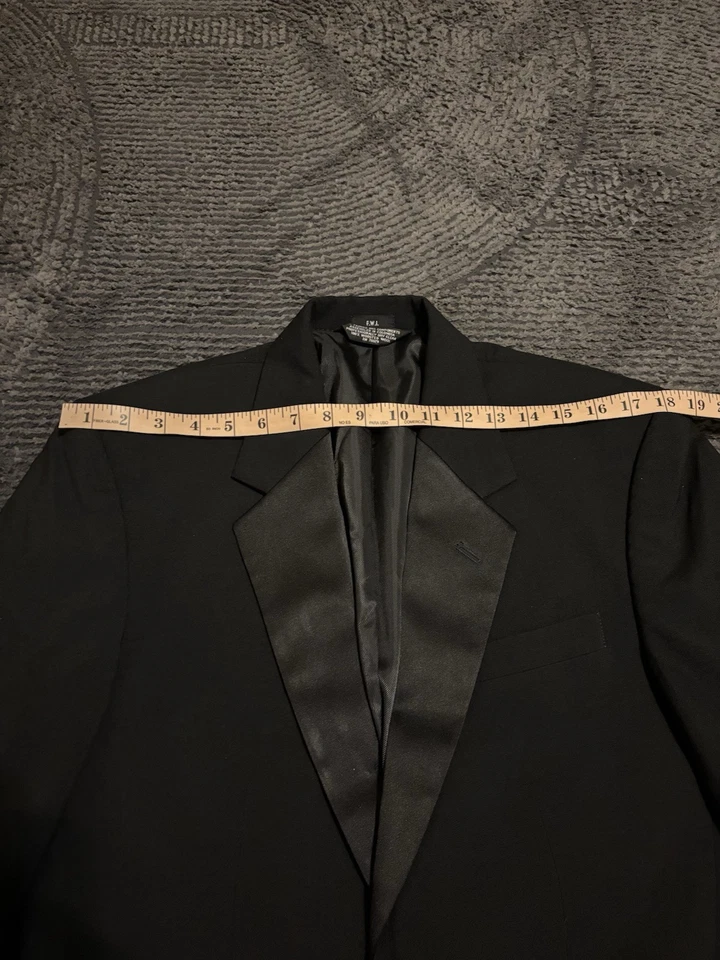 Blazer Traje Jean Y ves Colección Ajustada Dos Botones Muesca Negro Talla 36 R Foto 4 de 4