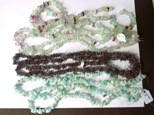 CLOSEOUT Chip Beads Amazonite, Fluorite, Iolite 5 strands Lot 199 F11