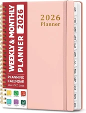 2026 Planner, Weekly and Monthly Planner, January 2026 - December 2026, Hardcove