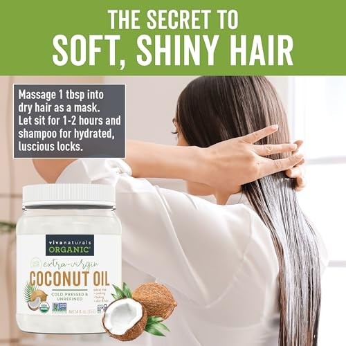 Organic Coconut Oil, 54 Fl Oz &ndash; Unrefined, Cold-Pressed Extra Virgin Coconut Oil
