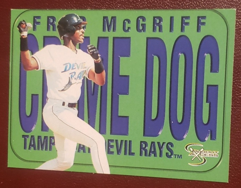 1998 Skybox Dugout Axcess Name Plates #137 Fred McGriff "Crime Dog" Tampa Bay