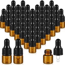 Didaey 200 Pcs Mini Glass Oil Dropper Bottle Bulk, Clear Essential Small Empty