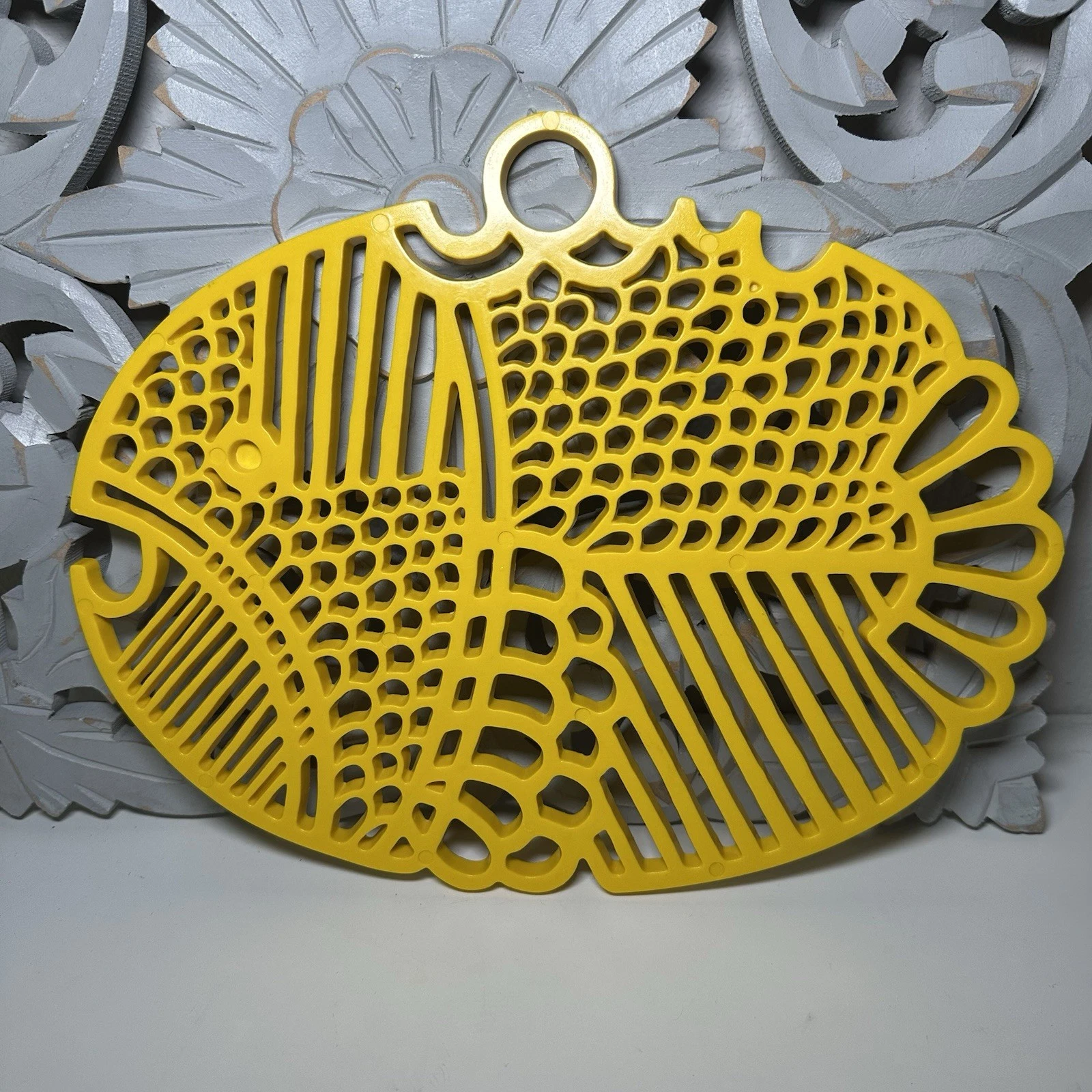 Vintage YELLOW DANSK GOURMET DESIGN Fish Trivet Gunnar Cyren MCM Denmark image 1
