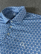 Rhoback Palm Trees Carts Short Sleeve Performance Polo Golf Shirt Men's XL