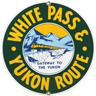 VINTAGE WHITE PASS & YUKON ROUTE PORCELAIN SIGN TRAIN STATION RAIL ROAD GAS OIL