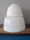vintage Pyrex White Milk Glass Banded Mixing Bowl