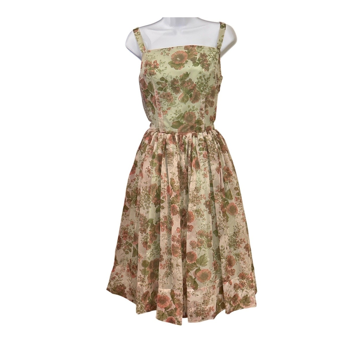 Vintage 1950s Floral Botanical Dress Garden Cottagecore Fit Flare Fairy Ethereal | eBay Vintage 1950s Floral Botanical Dress Garden Cottagecore Fit Flare Fairy Ethereal | eBay