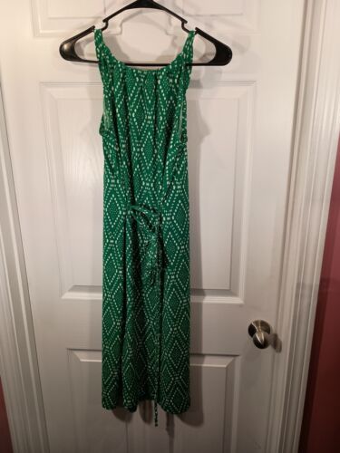 Touch Express Dress Size L Green And White Sleeveless - Picture 3 of 8