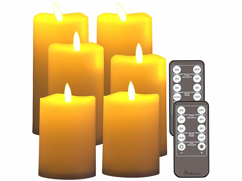 6 bougies LED blanc chaud pour décoration de table de mariage et fête